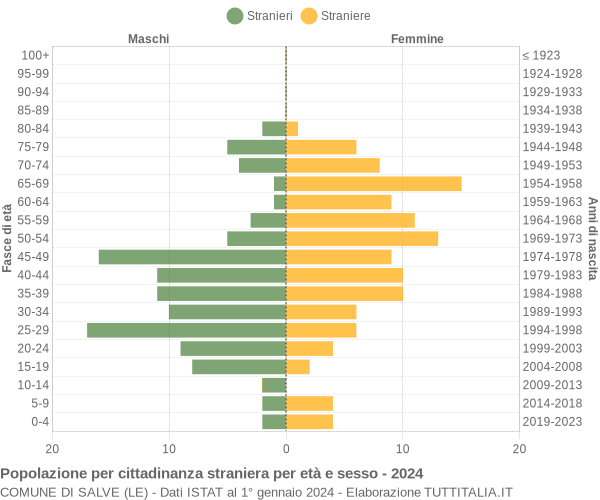 Grafico cittadini stranieri - Salve 2024