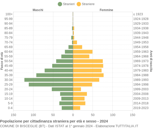 Grafico cittadini stranieri - Bisceglie 2024