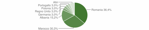 Grafico cittadinanza stranieri - Ortelle 2011