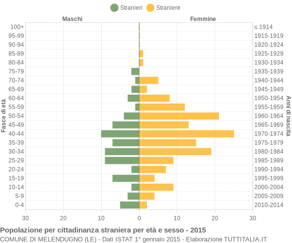 Grafico cittadini stranieri - Melendugno 2015