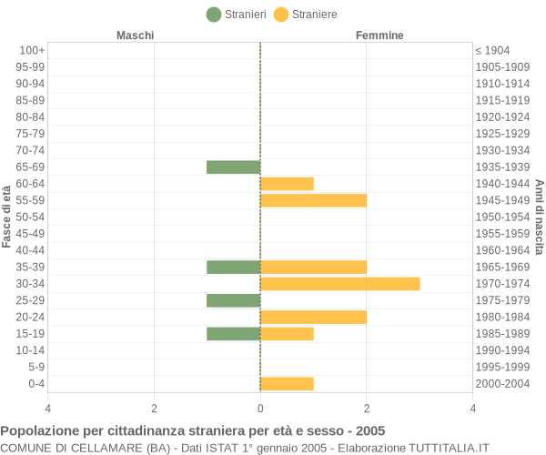 Grafico cittadini stranieri - Cellamare 2005