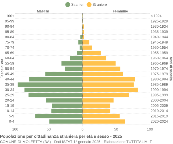 Grafico cittadini stranieri - Molfetta 2025