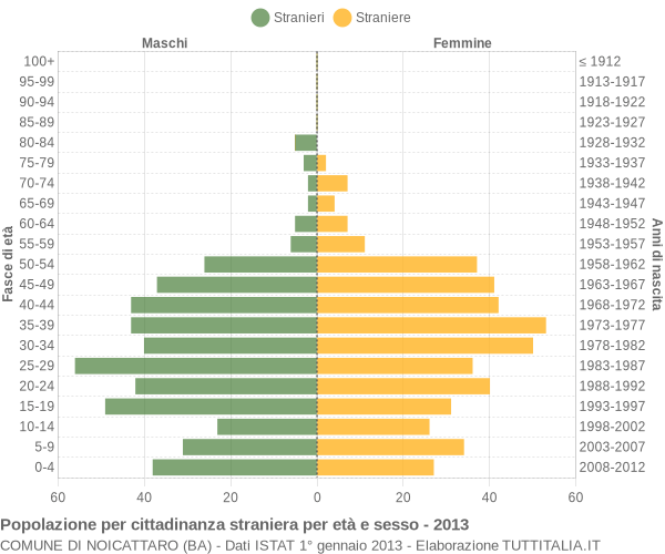 Grafico cittadini stranieri - Noicattaro 2013