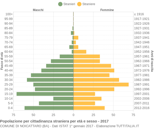 Grafico cittadini stranieri - Noicattaro 2017