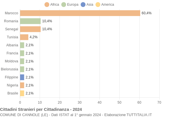 Grafico cittadinanza stranieri - Cannole 2024