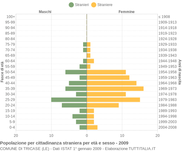 Grafico cittadini stranieri - Tricase 2009