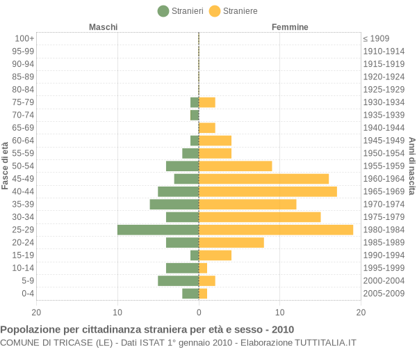 Grafico cittadini stranieri - Tricase 2010