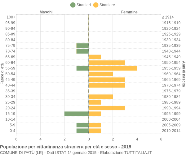 Grafico cittadini stranieri - Patù 2015