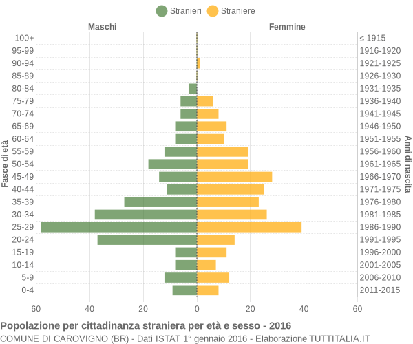 Grafico cittadini stranieri - Carovigno 2016