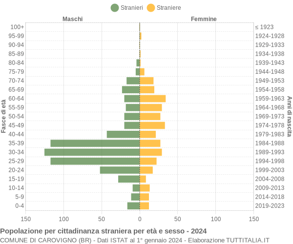 Grafico cittadini stranieri - Carovigno 2024