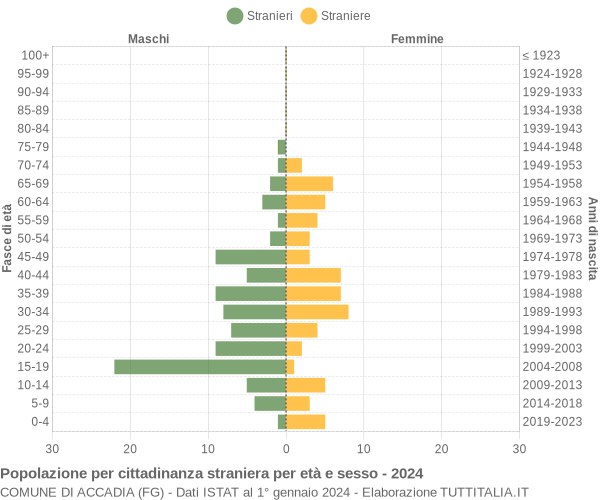 Grafico cittadini stranieri - Accadia 2024