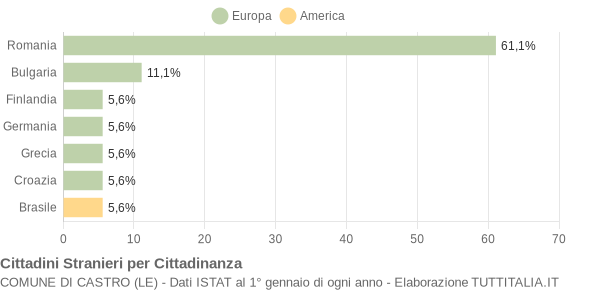 Grafico cittadinanza stranieri - Castro 2009