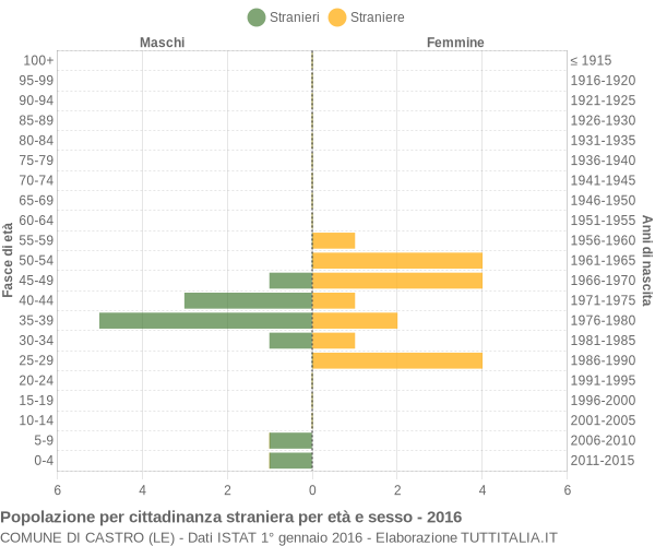 Grafico cittadini stranieri - Castro 2016