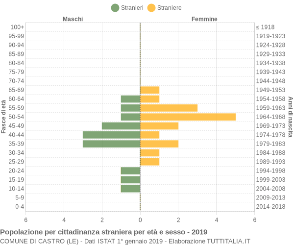 Grafico cittadini stranieri - Castro 2019