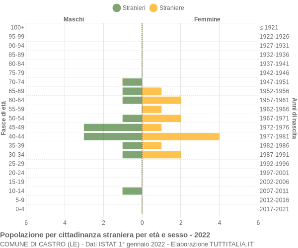 Grafico cittadini stranieri - Castro 2022