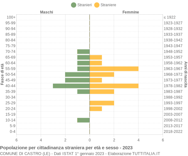 Grafico cittadini stranieri - Castro 2023