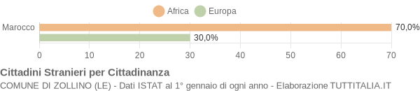 Grafico cittadinanza stranieri - Zollino 2004