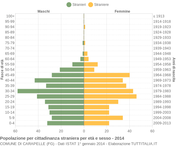 Grafico cittadini stranieri - Carapelle 2014