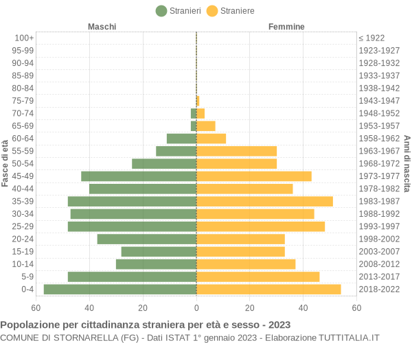 Grafico cittadini stranieri - Stornarella 2023