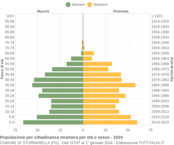 Grafico cittadini stranieri - Stornarella 2024