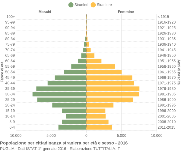 Grafico cittadini stranieri - 2016