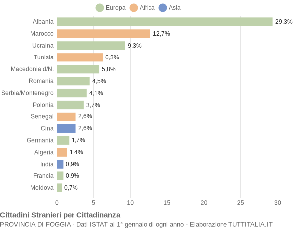 Grafico cittadinanza stranieri - 2004