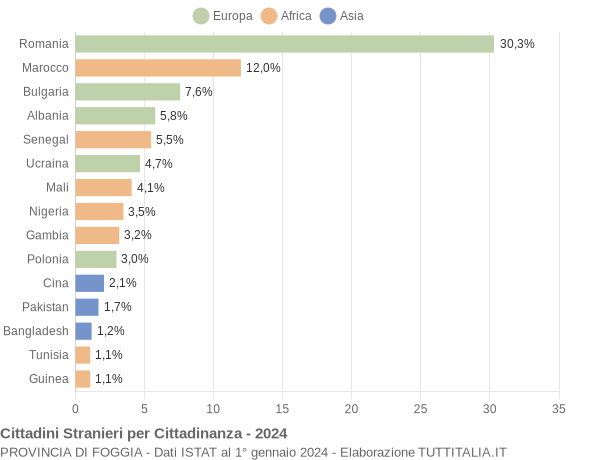 Grafico cittadinanza stranieri - 2024