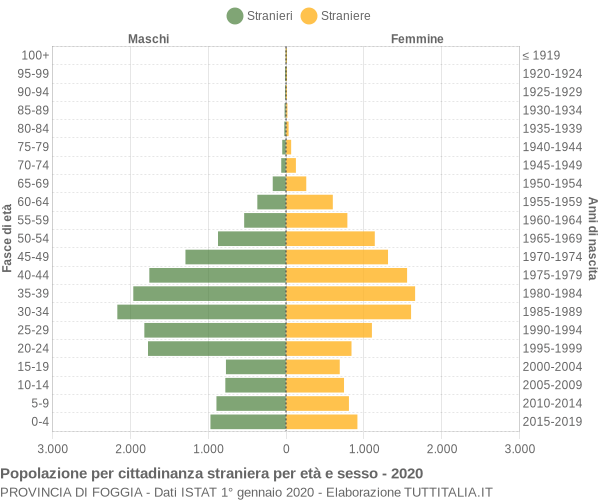 Grafico cittadini stranieri - 2020