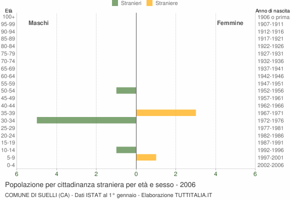 Grafico cittadini stranieri - Suelli 2006