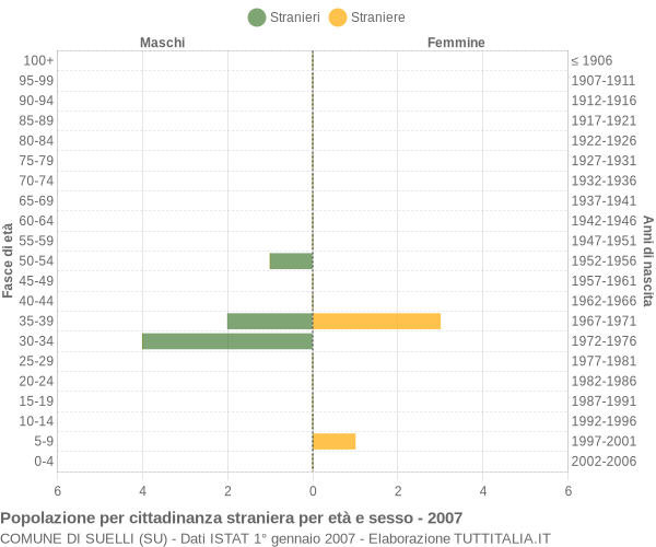 Grafico cittadini stranieri - Suelli 2007