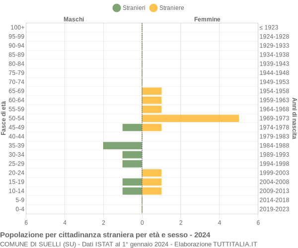 Grafico cittadini stranieri - Suelli 2024