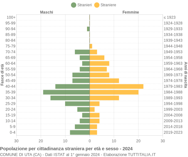 Grafico cittadini stranieri - Uta 2024