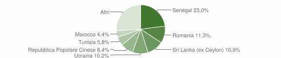 Grafico cittadinanza stranieri - Elmas 2015