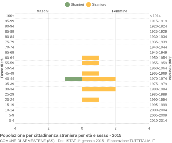 Grafico cittadini stranieri - Semestene 2015