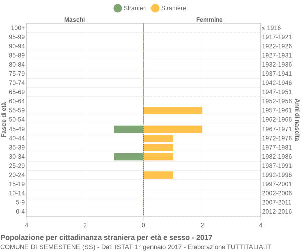 Grafico cittadini stranieri - Semestene 2017