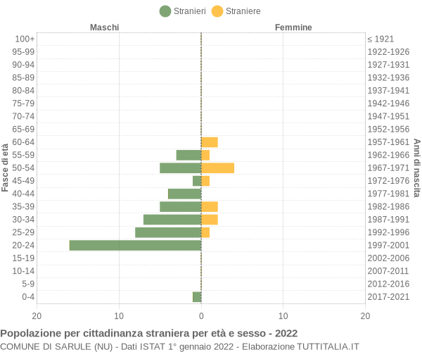 Grafico cittadini stranieri - Sarule 2022