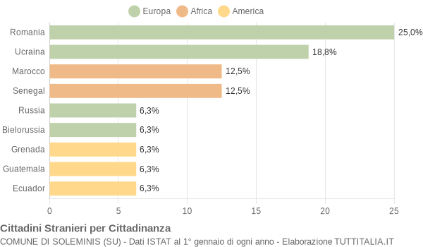 Grafico cittadinanza stranieri - Soleminis 2015