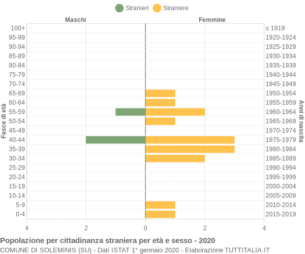 Grafico cittadini stranieri - Soleminis 2020