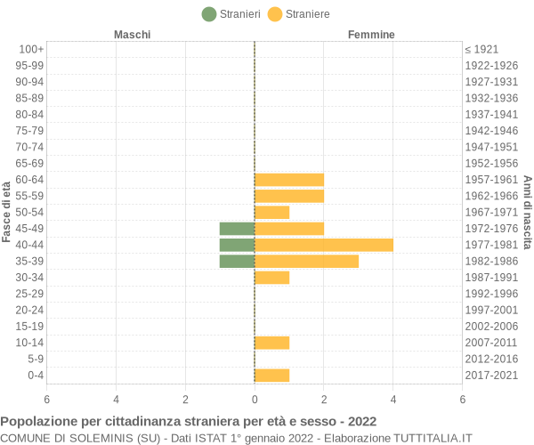 Grafico cittadini stranieri - Soleminis 2022