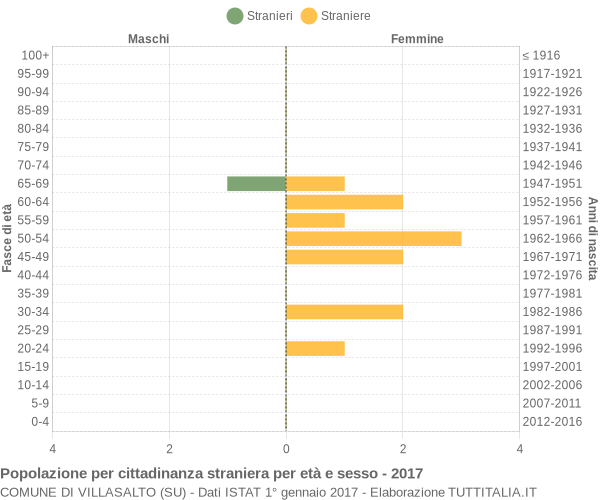 Grafico cittadini stranieri - Villasalto 2017