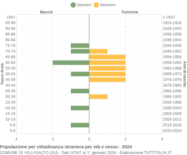 Grafico cittadini stranieri - Villasalto 2024