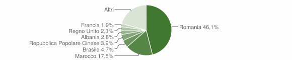 Grafico cittadinanza stranieri - Arzachena 2013