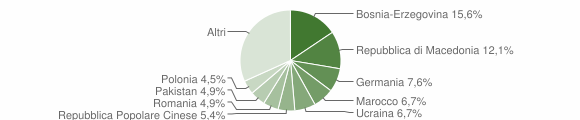 Grafico cittadinanza stranieri - Selargius 2007