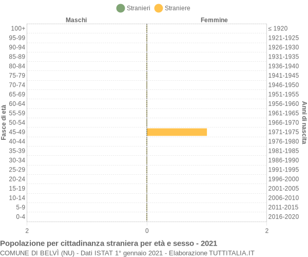 Grafico cittadini stranieri - Belvì 2021