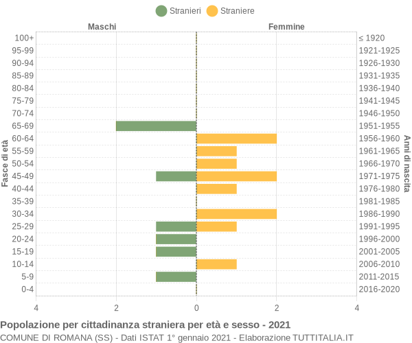 Grafico cittadini stranieri - Romana 2021