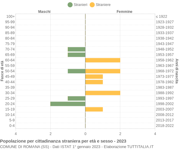 Grafico cittadini stranieri - Romana 2023