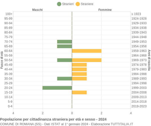 Grafico cittadini stranieri - Romana 2024