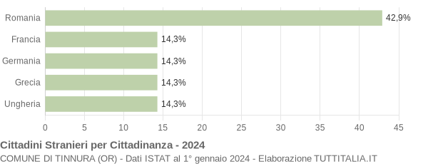 Grafico cittadinanza stranieri - Tinnura 2024