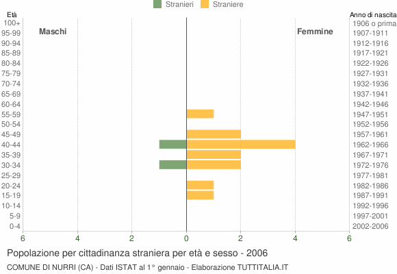 Grafico cittadini stranieri - Nurri 2006