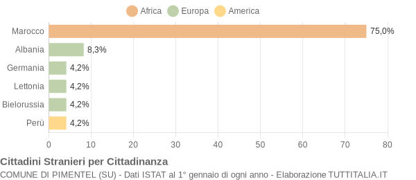 Grafico cittadinanza stranieri - Pimentel 2009